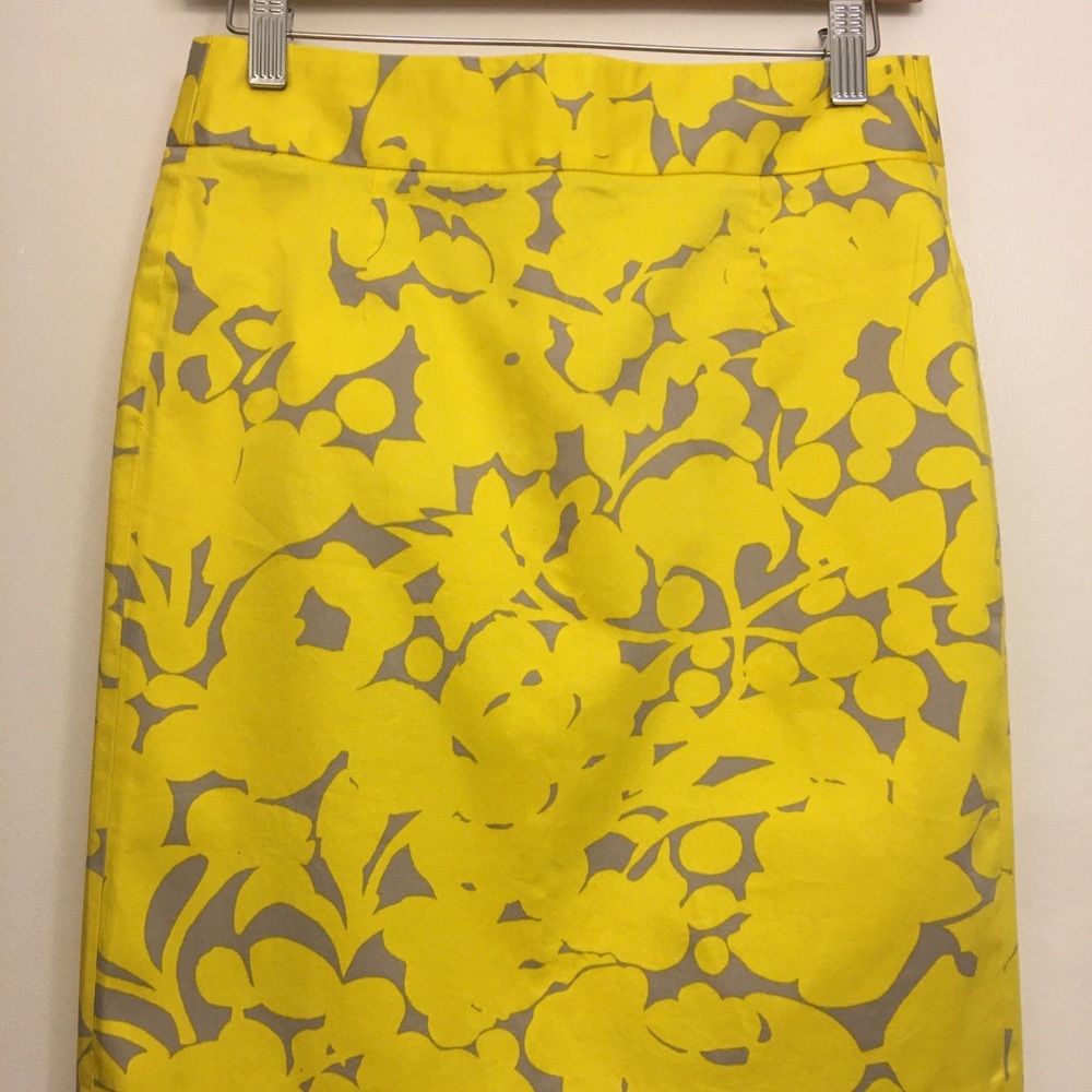 J Crew Pencil Yellow Skirts Size 2